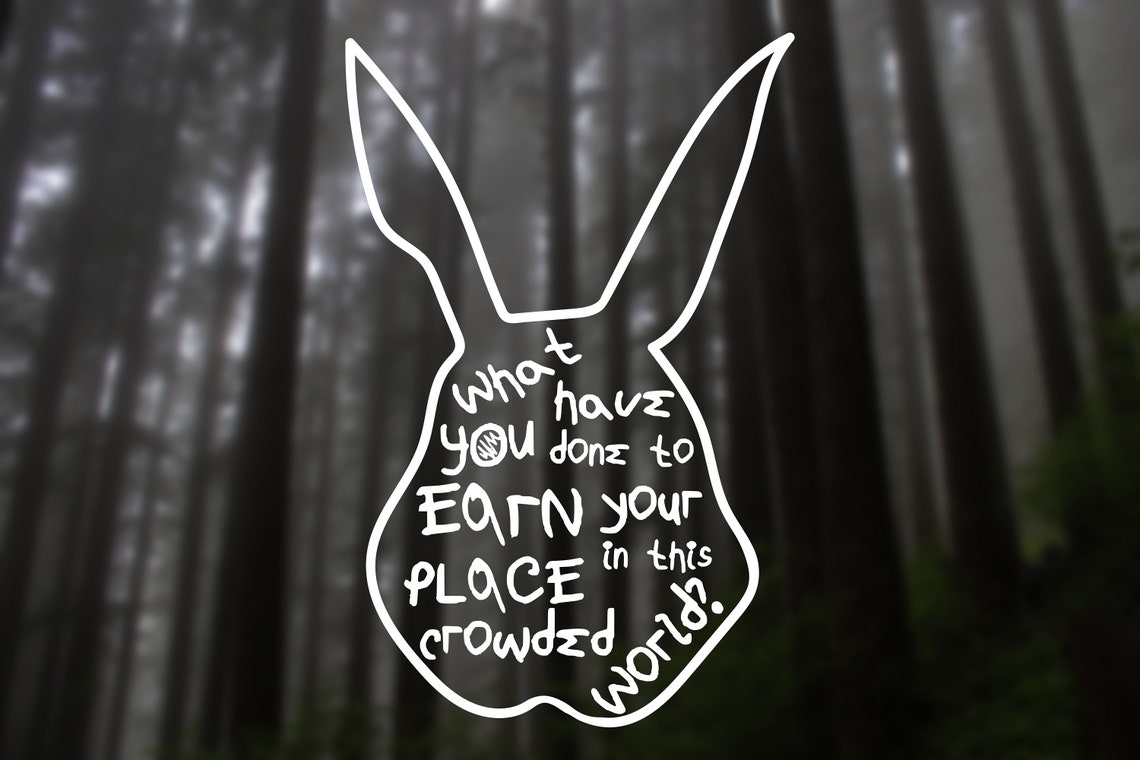 Utopia Mr Rabbit Earn Your Place Vinyl Decal - Etsy Hong Kong