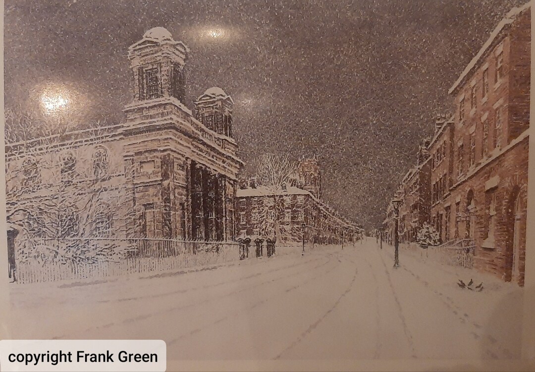 Rodney Street in the Snow, Liverpool by Frank Green - Etsy UK