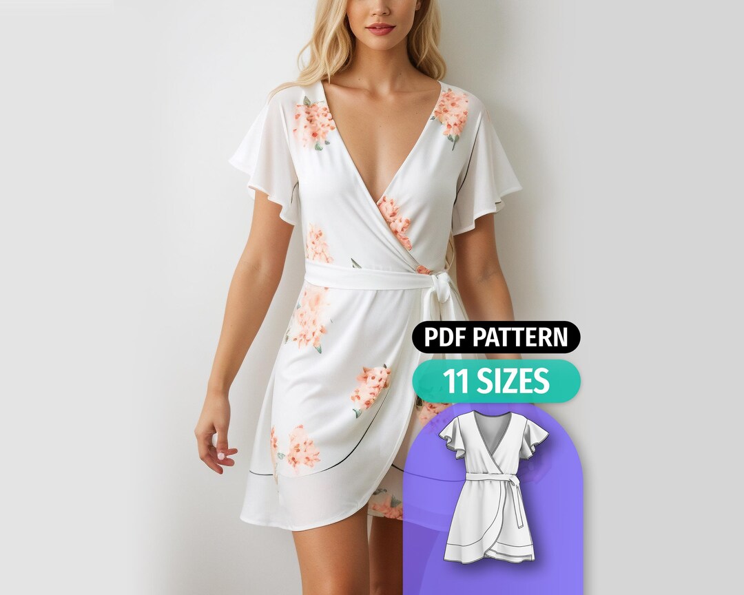 Wrap Dress Sewing Pattern | Easy Dressmaking Patterns for Women | Basic ...