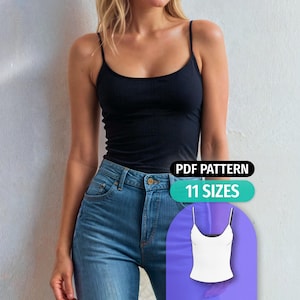 Patrón de costura de camisola de punto fácil: Top elástico para principiantes (patrón PDF)