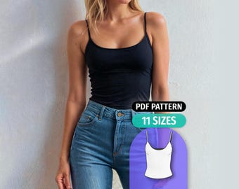 Easy Knit Camisole Sewing Pattern: Beginner Stretch Top (PDF Pattern)