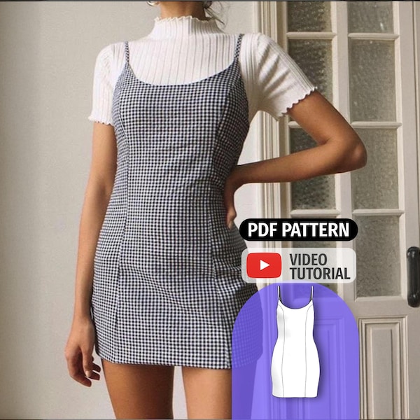 Slip Dress Schnittmuster: Mini Bodycon Schnitt (PDF Pattern)