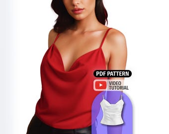 Naaipatroon crop top met col: zijdesatijn (pdf-patroon)