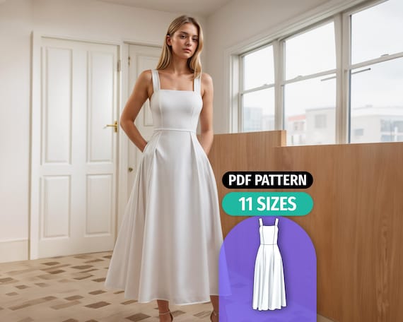Maxi Dress Sewing Pattern: Sleeveless Formal Gown (PDF Pattern) - Etsy  Norway