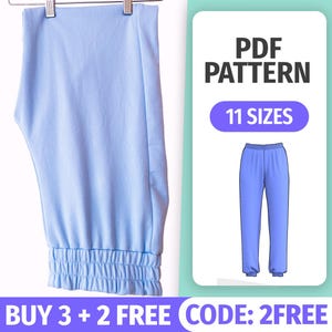 Sweatpants Hight-Waist Pattern for Women | PDF Sewing Patterns | Digital Download