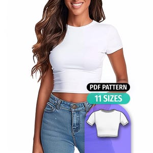 Sewing Pattern Crop Top | Easy Summer Top Pattern for ladies | Plus size PDF Sewing Patterns | 11 Sizes