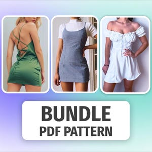BUNDLE DRESS Sewing Pattern PDF | Milkmaid Dress | Slip Dress Pattern | Pdf Dress Pattern  | Pdf sewing Pattern| Easy dress pattern