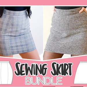 PDF Sewing Patterns | BUNDLE Mini SKIRT Pattern pdf | Skirt Sewing Pattern for women | Skirt Pattern | Sewing Tutorials|