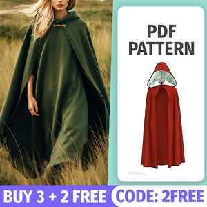 Medieval Hooded Cape for Cosplay | Fantasy Costume Sewing Project  | Beginner Pattern