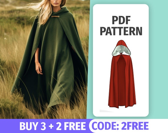 Green leaf pattern cloak（ロングマント） Penkiiy Cloak with Hood Men Clearance Men Solid Hooded Side