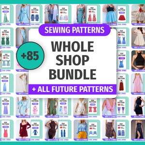 WHOLE SHOP Bundle Sewing Pattern for Womens, Beginner Sewing Patterns, Lifetime Access, Multi-Size