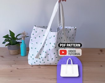 Modello di cucito per borsa grande in formato PDF - Download immediato - Adatto ai principianti