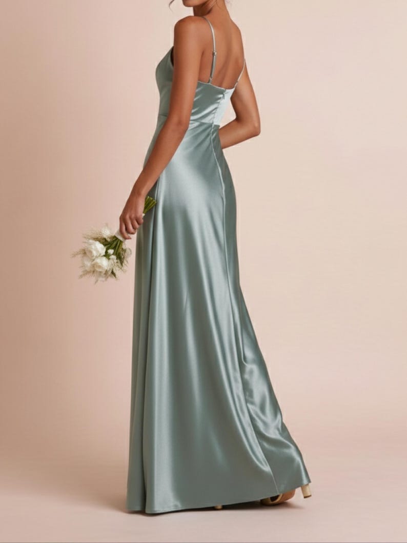Maxi Slit Dress Sewing Pattern | Satin Bridesmaid Dress Pattern | Formal Evening Prom Gown | 11 Sizes | PDF Sewing Pattern image 5