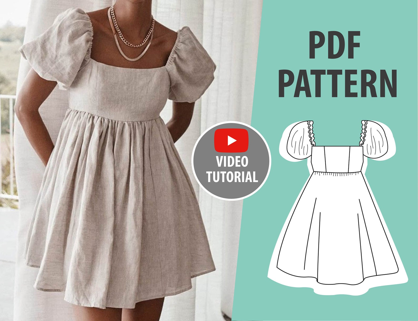 BABYDOLL DRESS PATTERN Easy Dress Pattern Pdf Cottagecore Etsy