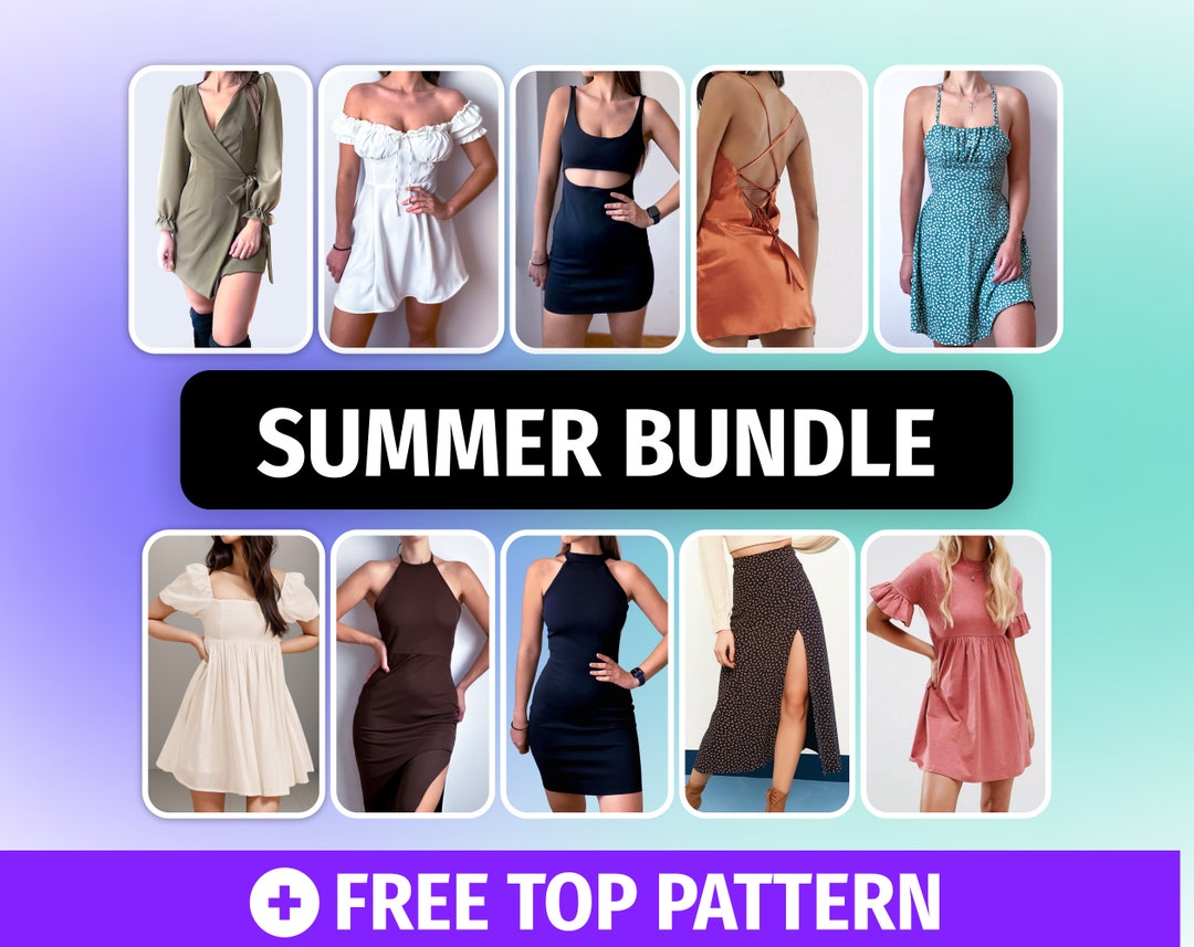 BUNDLE Summer DRESS Sewing Pattern PDF Slip Dress Pattern Milkmaid ...