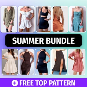 Summer Dress Sewing Pattern BUNDLE: 11 Dress Patterns (PDF)