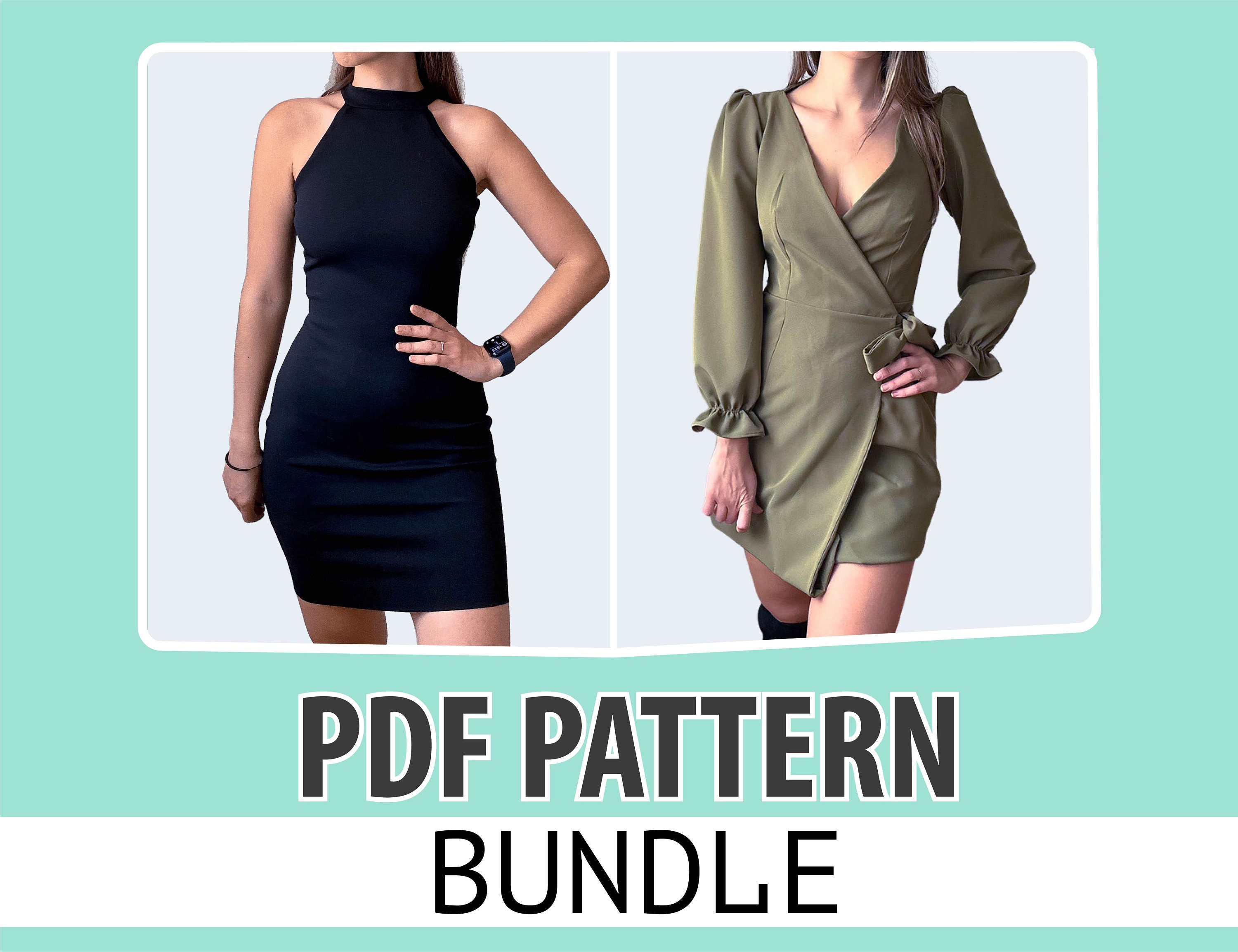 wrap halter dress pattern Halter Wrap Dress PDF Pattern Download Sew Anastasia
