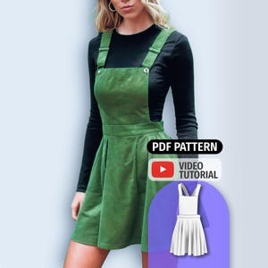 PINAFORE APRON PATTERN for Women | Dress with full circle layered skirt| 11 Sizes