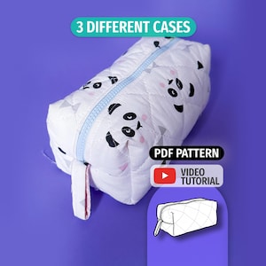 Kosmetiktasche Schnittmuster - SET: 3 Typen 3 Größen - Kulturbeutel-Schnittmuster - Easy Digital PDF