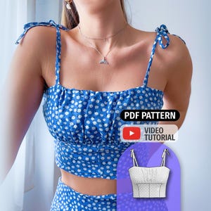 Milkmaid Crop Top Sewing Pattern: Corset Bodice Blouse (PDF Pattern)