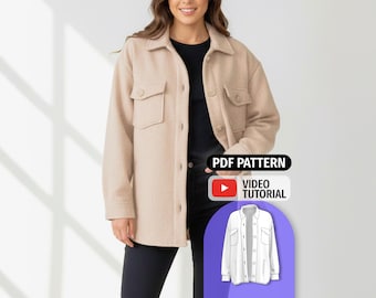 Jacket Sewing Pattern for Women - Fleece Coat Pattern - Easy PDF Digital Download