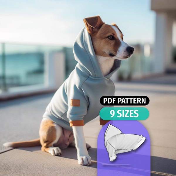 Dog Hoodie Sewing Pattern: Raglan Knit for Small to Large Pets (PDF Pattern)