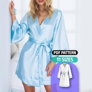 Satin Bridesmaid Robe Sewing Pattern: Women's House Coat (PDF Pattern)
