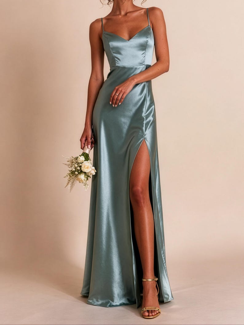 Maxi Slit Dress Sewing Pattern | Satin Bridesmaid Dress Pattern | Formal Evening Prom Gown | 11 Sizes | PDF Sewing Pattern image 8