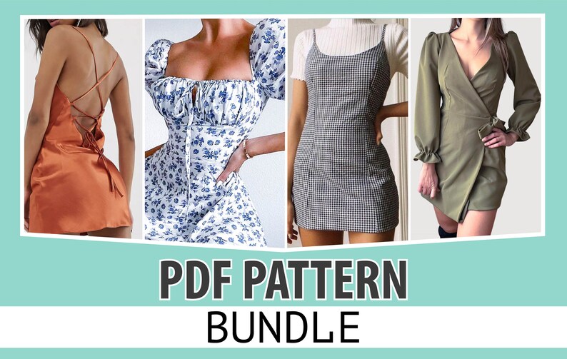 BUNDLE DRESS Sewing Pattern PDF Wrap Dress Milkmaid Dress Etsy