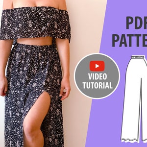 MAXI Skirt Sewing Pattern PDF | Long Skirt Pattern | Slit Skirt Sewing pattern | PDF Sewing Pattern | Digital Sewing Patterns