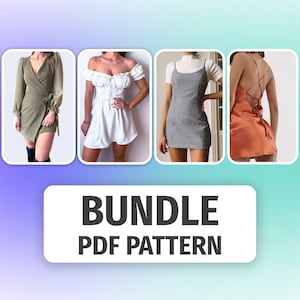 BUNDLE DRESS Sewing Pattern PDF | Wrap Dress | Milkmaid Dress | Slip Dress Pattern | Pdf Dress Pattern  | Pdf sewing Pattern | Easy Pattern