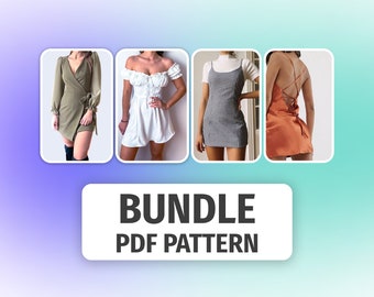 BUNDLE DRESS Sewing Pattern PDF | Wrap Dress | Milkmaid Dress | Slip Dress Pattern | Pdf Dress Pattern  | Pdf sewing Pattern | Easy Pattern