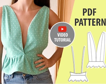 Patron de couture CROP TOP pour femme | Patrons de couture PDF