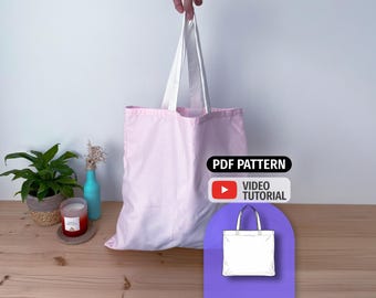 Modello di cucito per borsa tote facile in PDF - Download immediato - Adatto ai principianti