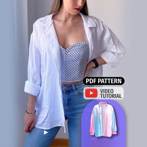 Oversized Overshirt Sewing Pattern: Beginner Friendly (PDF)