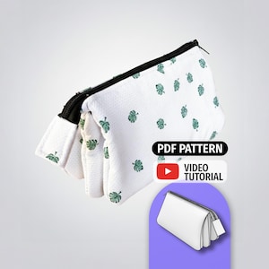 Triple Makeup Bag Pattern - Toiletry Pencil Case PDF Pattern - Digital Sewing Patterns
