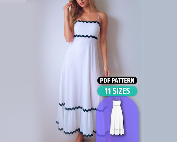 chinese dress ladies Butterick 3656 Camisole Top Maxi Dress Pattern Boho Style Casual Summe  A  Vintage shop