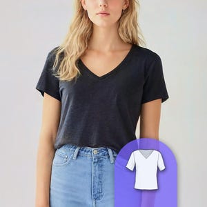 Suncife Damen T-Shirt: Lässiges V-Ausschnitt Shirt Für Den Sommer – Lockere Passform, Kurzärmelig, Einfach Stylisch