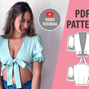 Crop Top Sewing Pattern, Sewing Pattern, Pattern Sewing, T-shirt