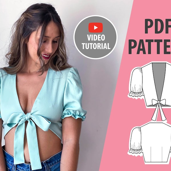 Crop Top SEWING PATTERN | PDF Sewing Patterns| Digital Sewing Patterns