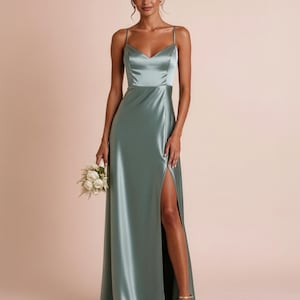 Maxi Slit Dress Sewing Pattern | Satin Bridesmaid Dress Pattern | Formal Evening Prom Gown | 11 Sizes | PDF Sewing Pattern image 3