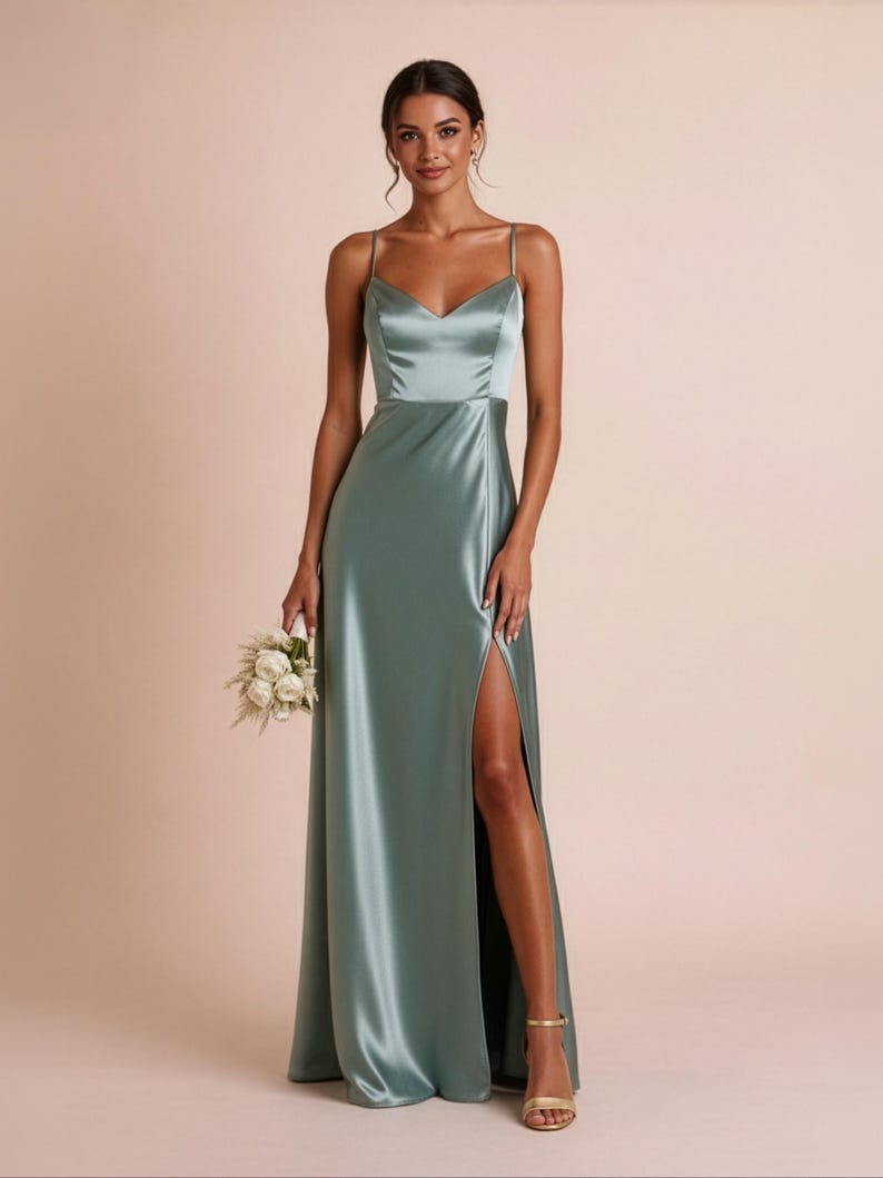 Maxi Slit Dress Sewing Pattern | Satin Bridesmaid Dress Pattern | Formal Evening Prom Gown | 11 Sizes | PDF Sewing Pattern image 3