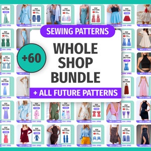 WHOLE SHOP Bundle Sewing Pattern for Womens, Beginner Sewing Patterns, Lifetime Access, Multi-Size image 1