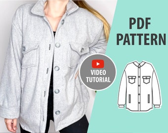 Jacket pattern with Oversized style | PDF Sewing Patterns