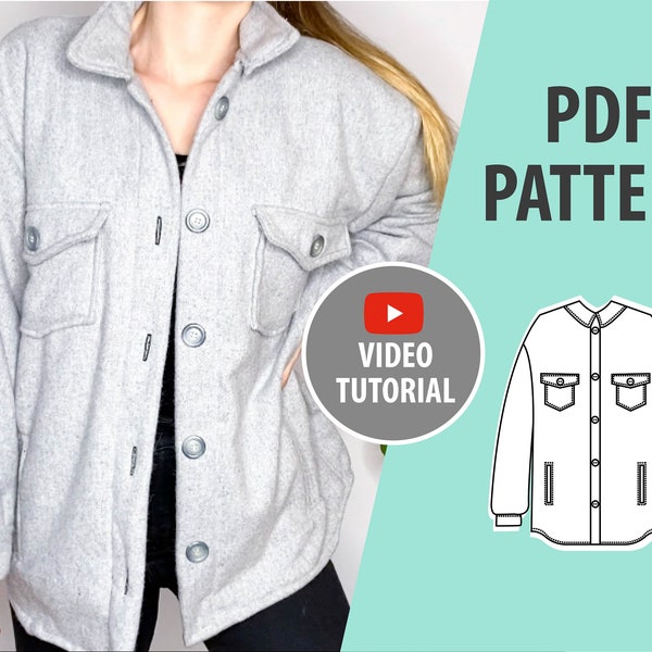 Jacket pattern with Oversized style | PDF Sewing Patterns