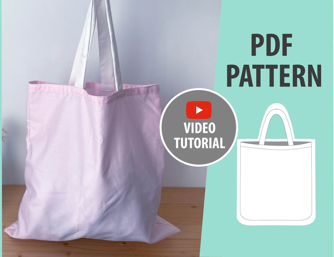 Tote Bag Pattern PDF, Bag Sewing Pattern, Grocery Tote Bag Pattern ...
