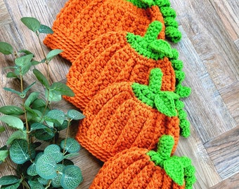 Pumpkin Hat, Pumpkin Beanie, Childrens Pumpkin Hat, Matching Pumpkin Hats, Halloween Hat, Mummy and Me Pumpkin Hat, Autumn Kids Wooly Hat