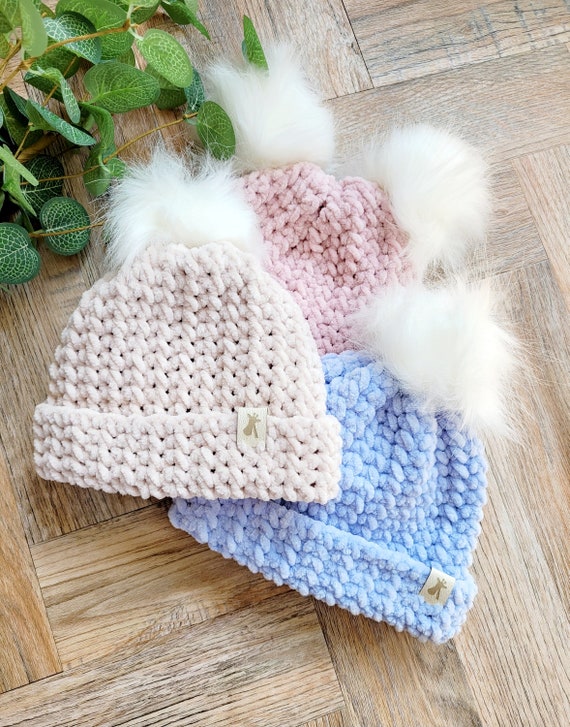 Double Bobble Hat, Super Soft Double Pom Pom Hat, Baby Hat, Kids