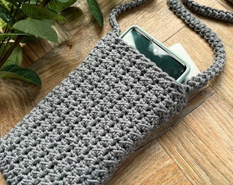 Crossbody Phone Bag, Crossbody Phone Case, Phone Pouch, Phone Purse, Crochet Phone Holder, Mobile Phone Bag, Gift for Student, Festival Gift