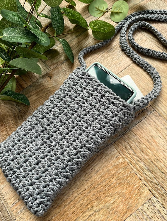 Crossbody Phone Bag, Crossbody Phone Case, Phone Pouch, Phone Purse, Crochet Phone Holder, Mobile Phone Bag, Gift for Student, Festival Gift